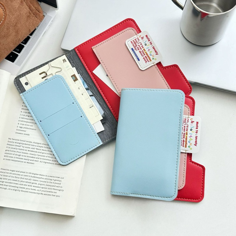 Travel Organizer Men - Ins カラーブロック パスポートホルダー 多機能 トラベルウォレット カードポーチ