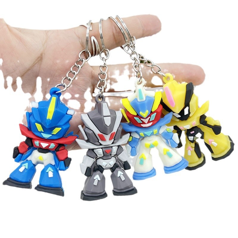Men'S Accessories Backpack - ガンダムシリコンキーホルダー、ミニモビルスーツアニメフィギュアキーリング、耐久性のあるソフトラバーキーホルダー、車、バックパック、バッグに最適、ガンダムファン、子供、男の子、男性、ティーンエイジャー、大人へのコレクターズギフトです。