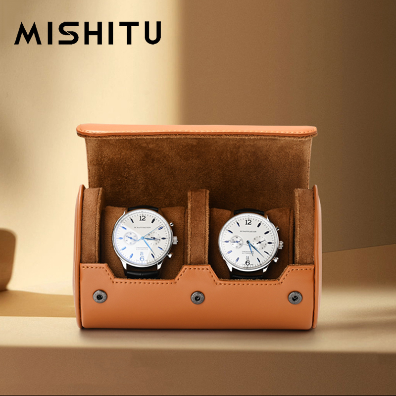 Travel Organizer Men - MISHITU 1/2/3 スロット時計収納ロールトラベルバッグポータブルヴィンテージレザー時計ディスプレイボックス収納袋時計オーガナイザー男性ギフト