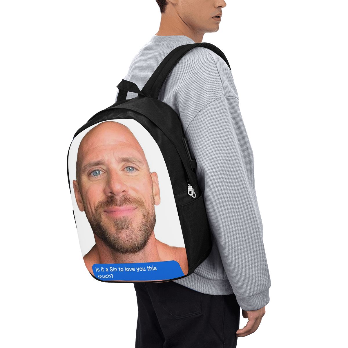 Men Accessories For Travel - Johnny Sins Flirty Text Bubble バックパック