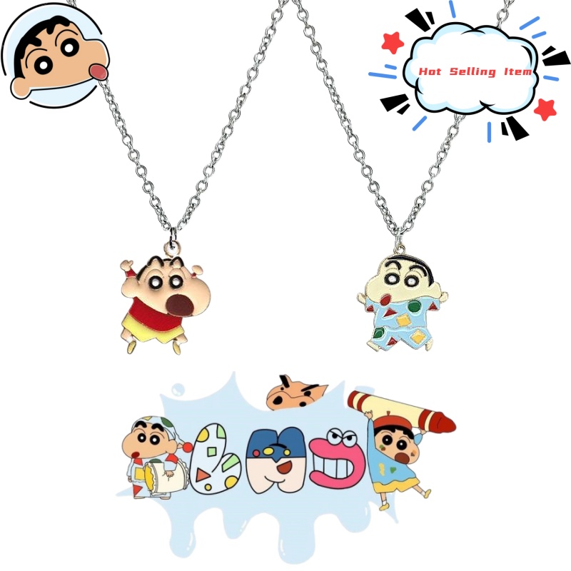 Men Accessories Style - クレヨンしんちゃん漫画ネックレス、かわいい和風、親友、カップル、男性と女性の誕生日、ホリデーギフトペンダント