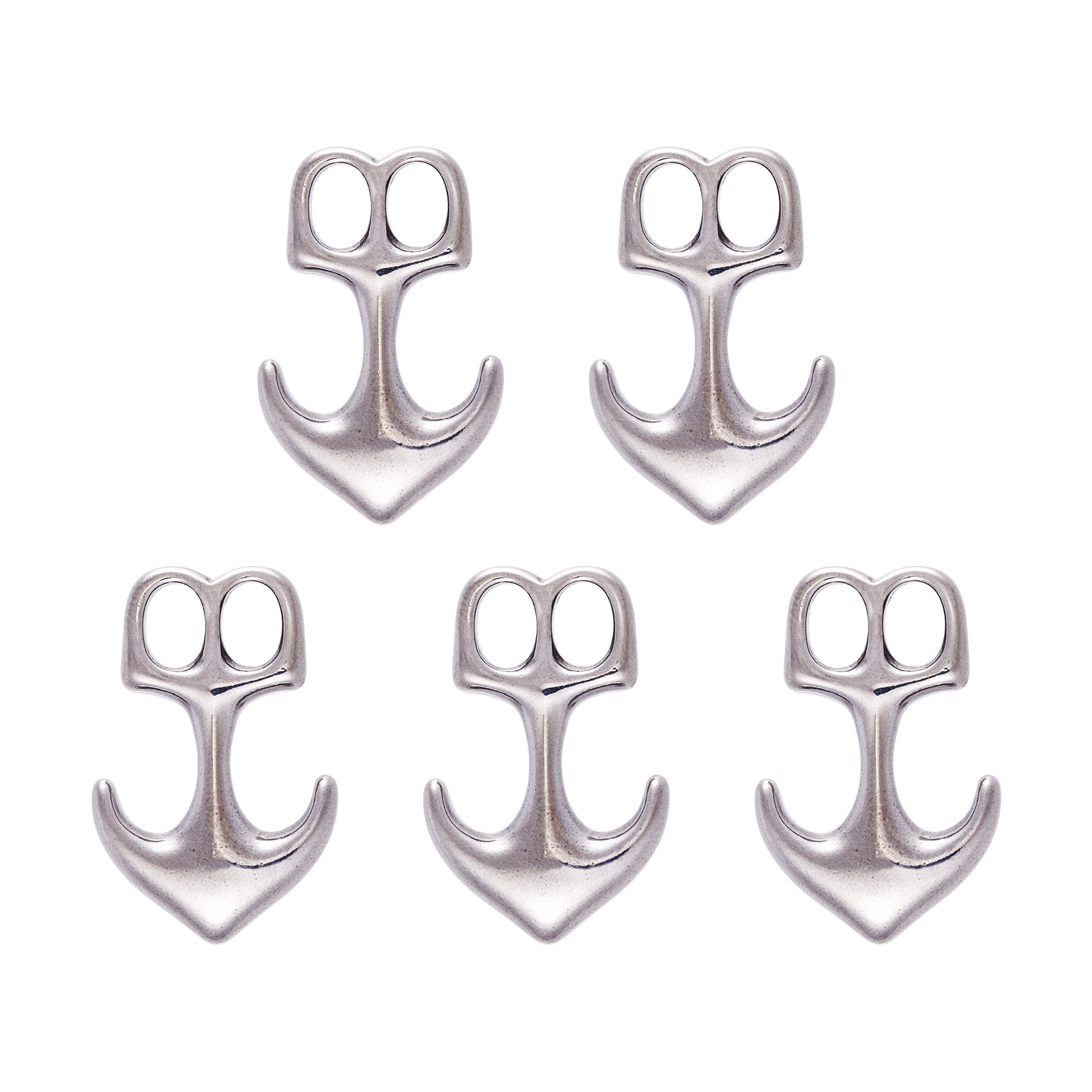 Men Accessories Style - 5 個アンカーフッククラスプ 304 ステンレス鋼コネクタ女性男性用レザーコードブレスレット閉鎖ジュエリー作成 DIY アクセサリー