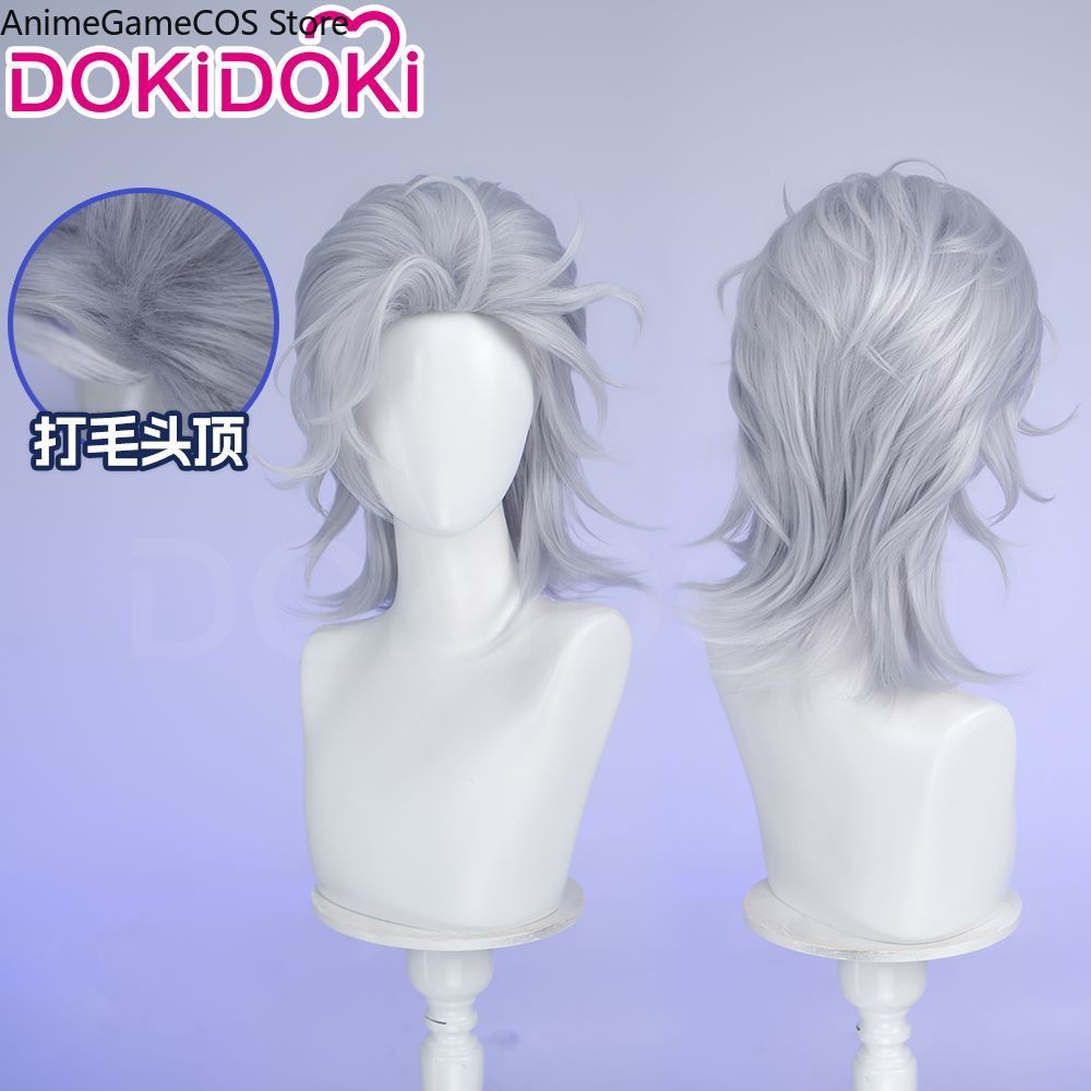 Men Accessories To Gift - アニメレコードオブラグナロクハデスコスプレウィッグ特別なシルバーグレーの髪コミコン小道具ロールプレイアクセサリー男性ハロウィンギフト