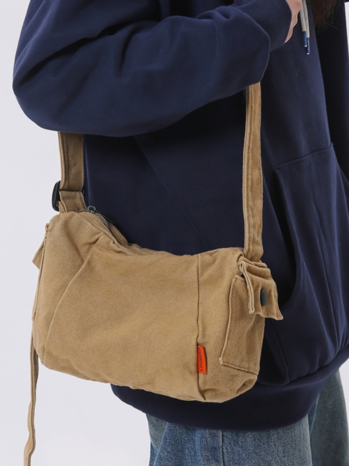 Men'S Accessories Backpack - レトロキャンバスメッセンジャーバッグシングルショルダークロスボディバッグジッパー男性通気性ブッククラス通勤カジュアルヴィンテージバックパック
