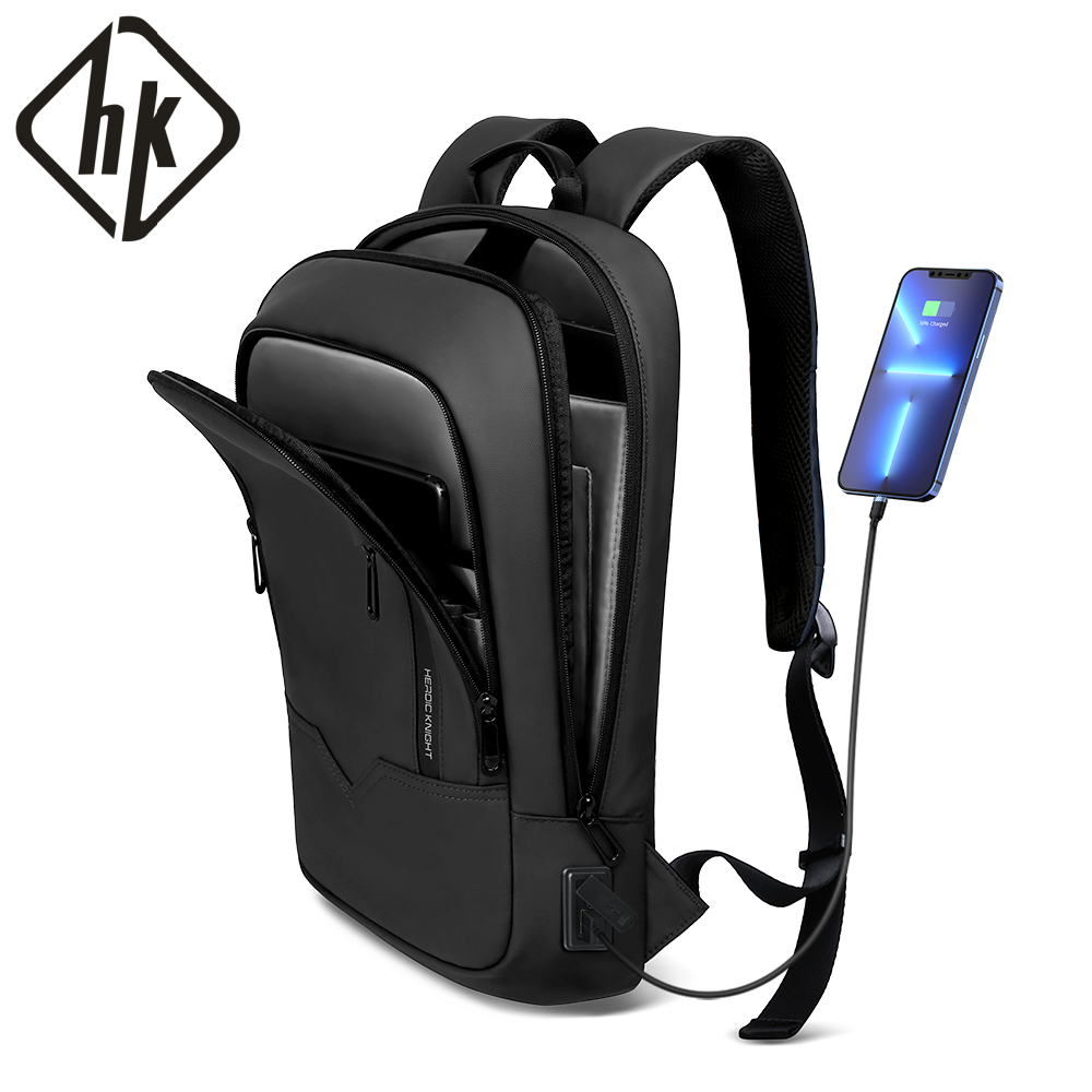 Men'S Accessories Backpack - HK スリムビジネスバックパック メンズ 17.3インチ ノートパソコンバッグ USBポート付き