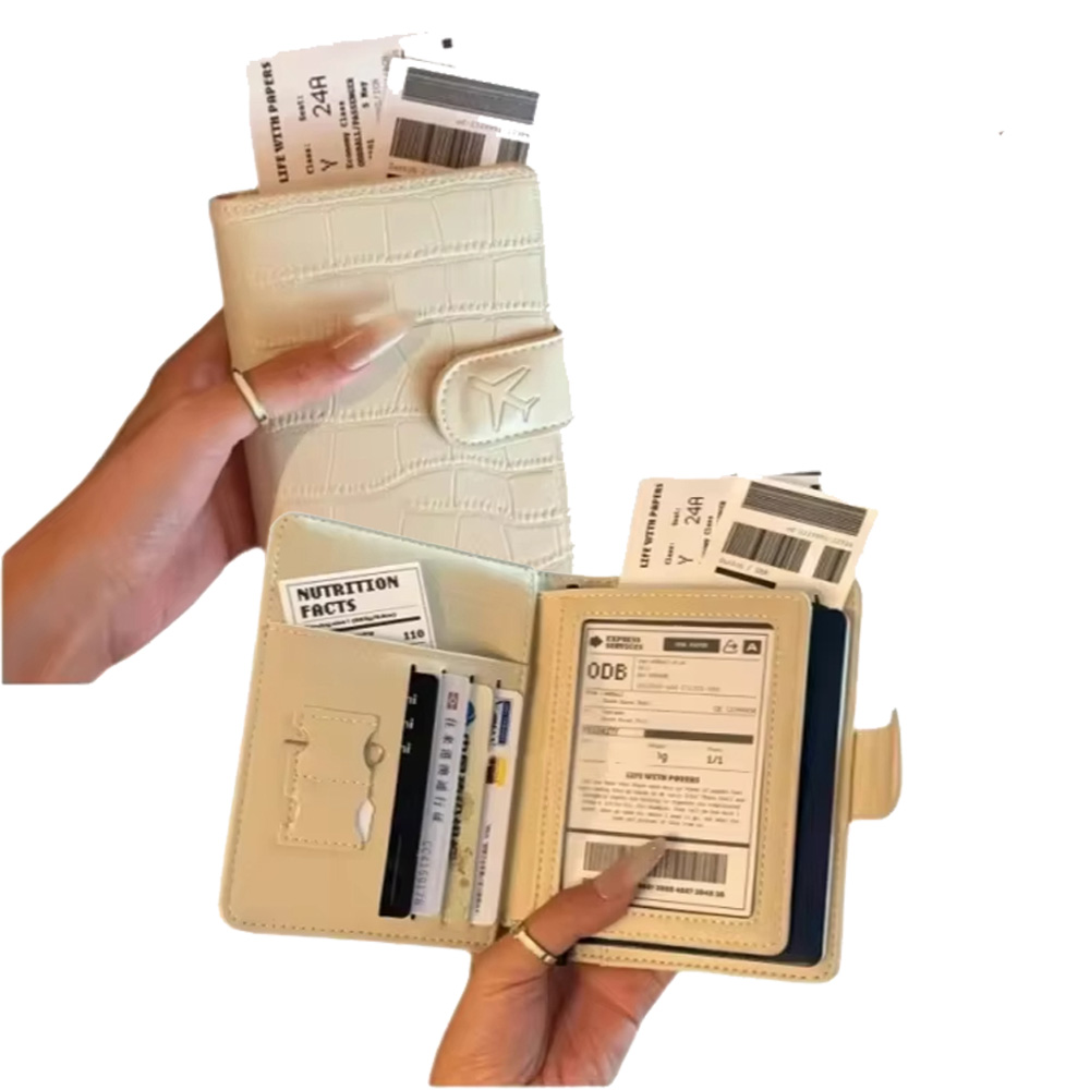 Travel Organizer Men - PUレザーパスポートカバー 男女兼用オーガナイザー - 保護カードホルダー IDドキュメントカバー ファッション旅行用パスポートケース