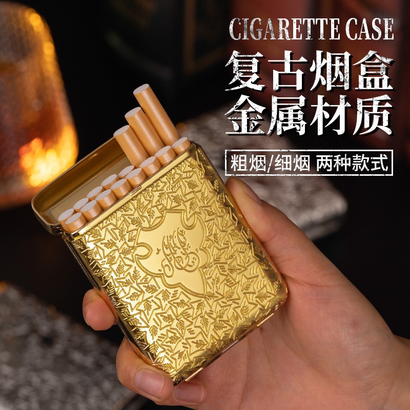 Men'S Mens Accessories - 新レトロ彫刻メタル20本入り16パックシガレットケース 密閉防水大容量携帯用メンズシガレットボックス喫煙アクセサリー