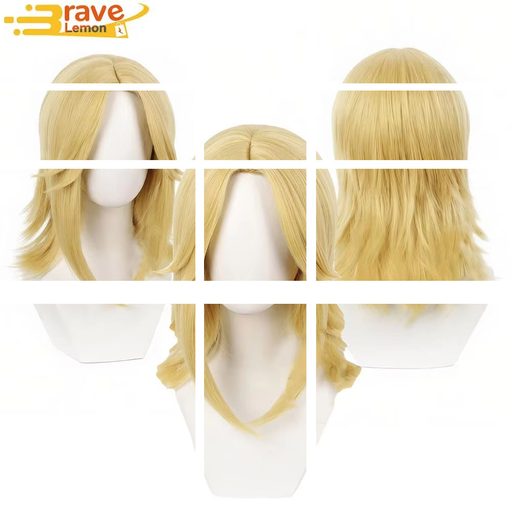 Men Accessories For Party - ジョニー・ジョースターコスプレウィッグ耐熱人工毛アニメ衣装アクセサリー小道具男性女性カーニバルハロウィンパーティー用