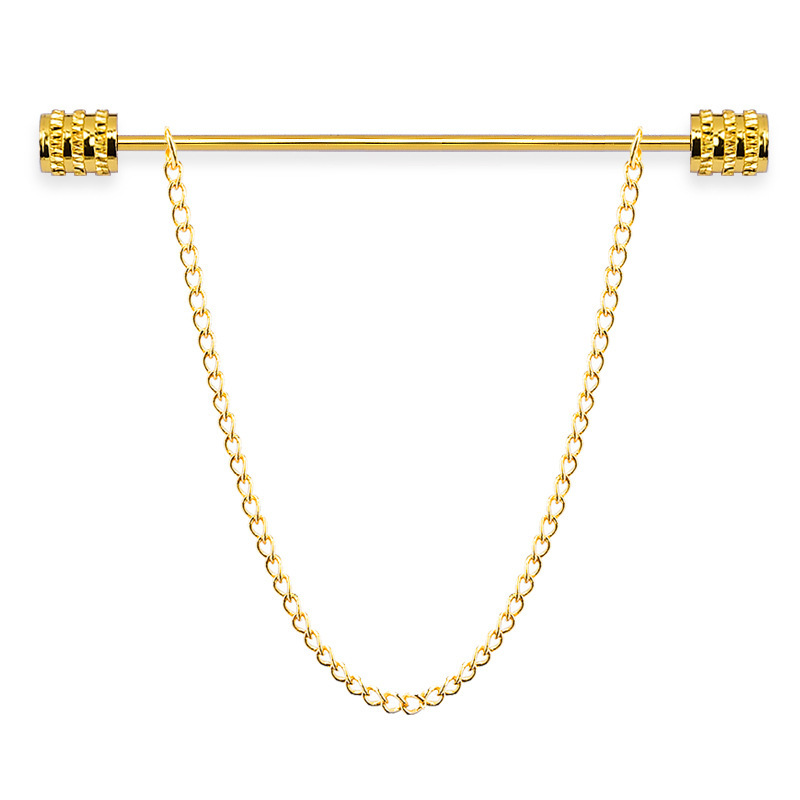 Men Accessories To Gift - 新しいメンズブローチシャツスタンドアップカラーピン固定クラスプタッセルフレンチタイピンエレガントなアクセサリービジネスジュエリーギフト