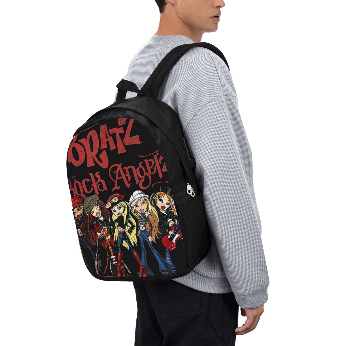 Men Accessories For Travel - Bratz Rock Angelz グループショットバックパック旅行ノートブックバッグコンピュータ大学生スクールバッグラップトップショルダーバッグ男性女性用