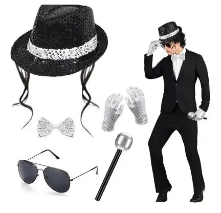 ボーイズメンズ 80年代ディスココスチューム マイケル・ジャ - Men'S Accessories In The 80S のレビューと価格