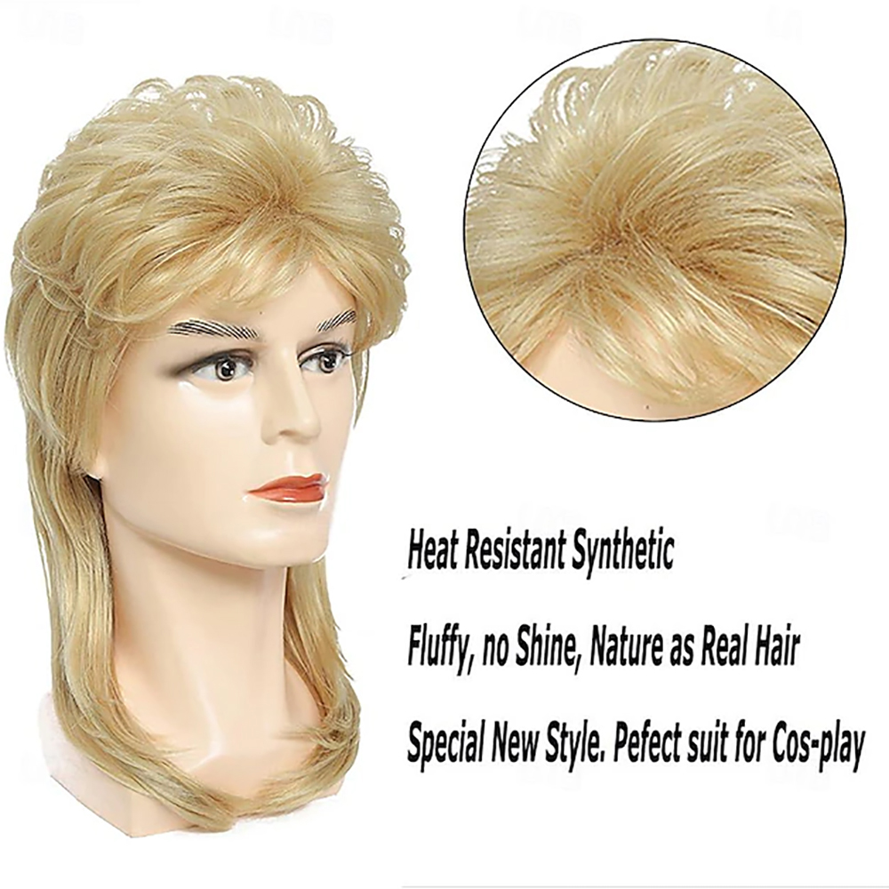HAIRJOY 人工毛マルレットウィッグ男性用 80 年代衣 - Men'S Accessories In The 80S のレビューと価格