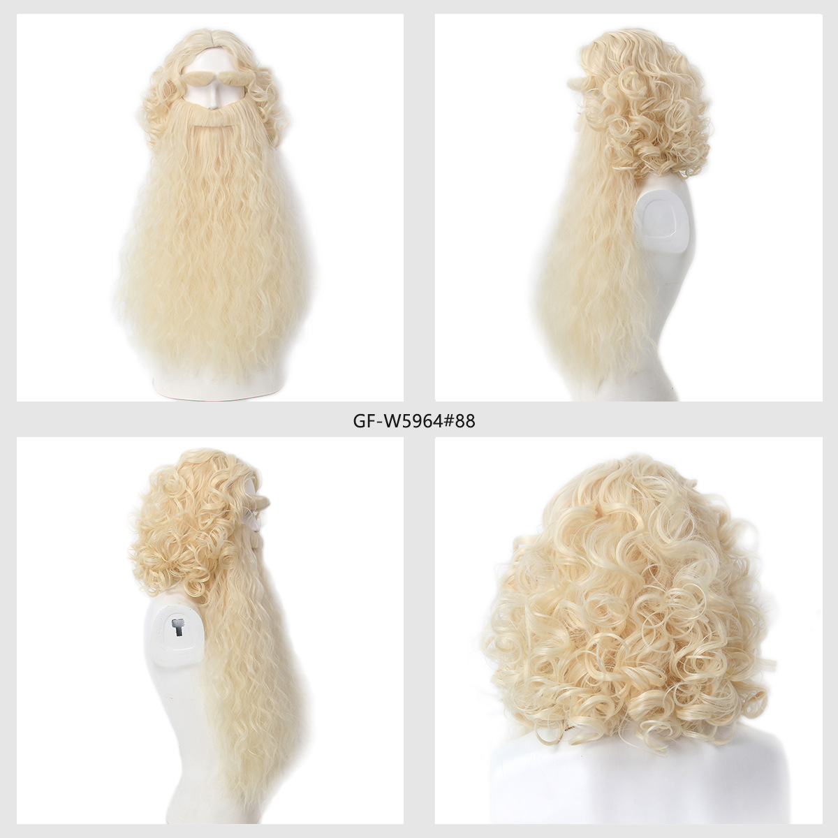 クリスマスサンタクロースヘアウィッグ+ひげセットウィザードス - Men Accessories Style のレビューと価格