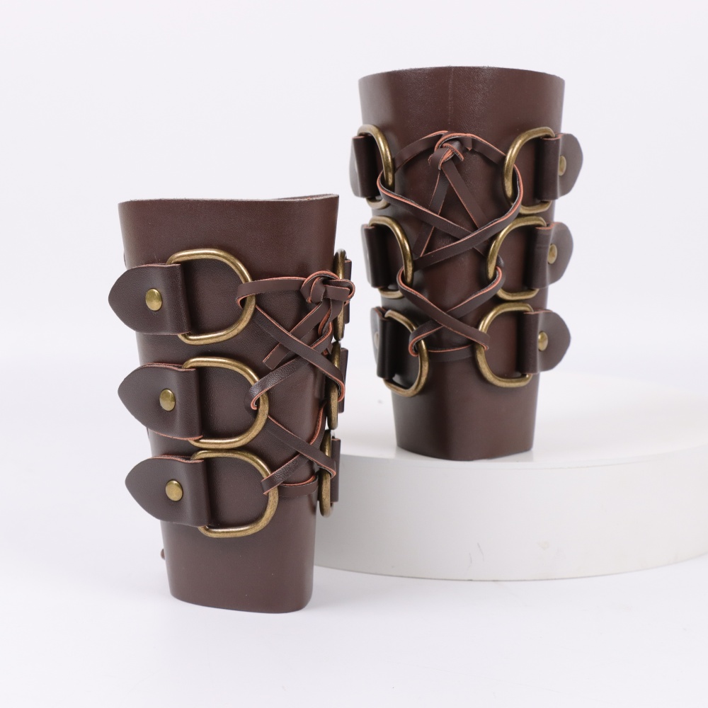 中世アーチェリー革ロング手袋スチームパンク鎧カフ戦士騎士アー - Men Accessories Style のレビューと価格