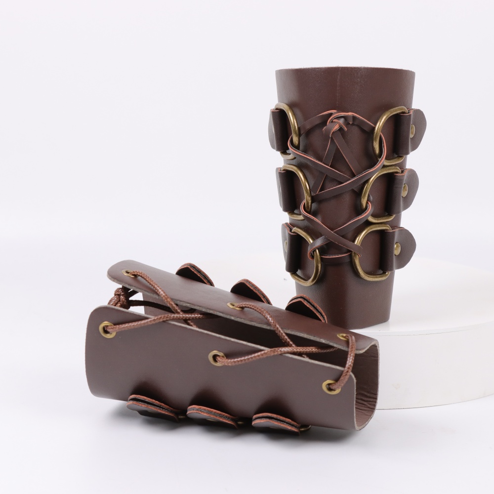 中世アーチェリー革ロング手袋スチームパンク鎧カフ戦士騎士アー - Men Accessories Style のレビューと価格