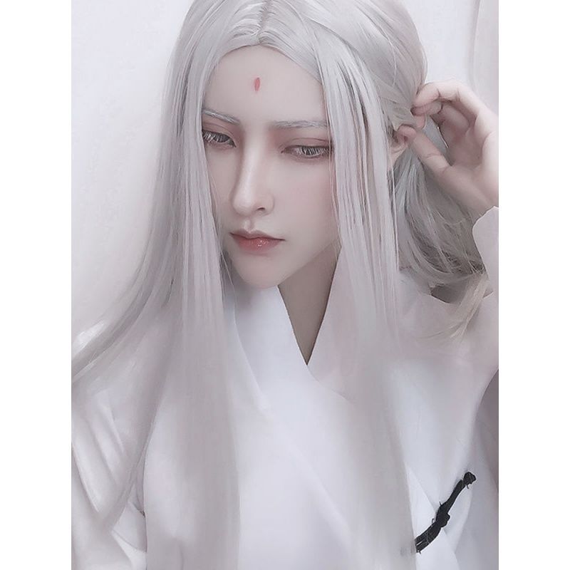 男性韓服ロングストレートヘアアニメコスプレ衣装日本アニメエル - Men Accessories For Party のレビューと価格