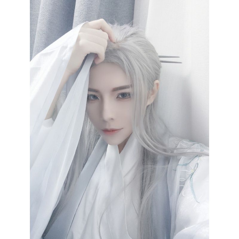 男性韓服ロングストレートヘアアニメコスプレ衣装日本アニメエル - Men Accessories For Party のレビューと価格