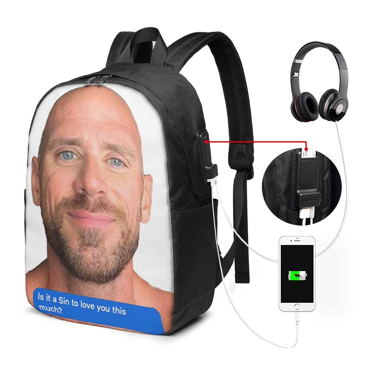 Johnny Sins Flirty Text Bubble - Men Accessories For Travel のレビューと価格
