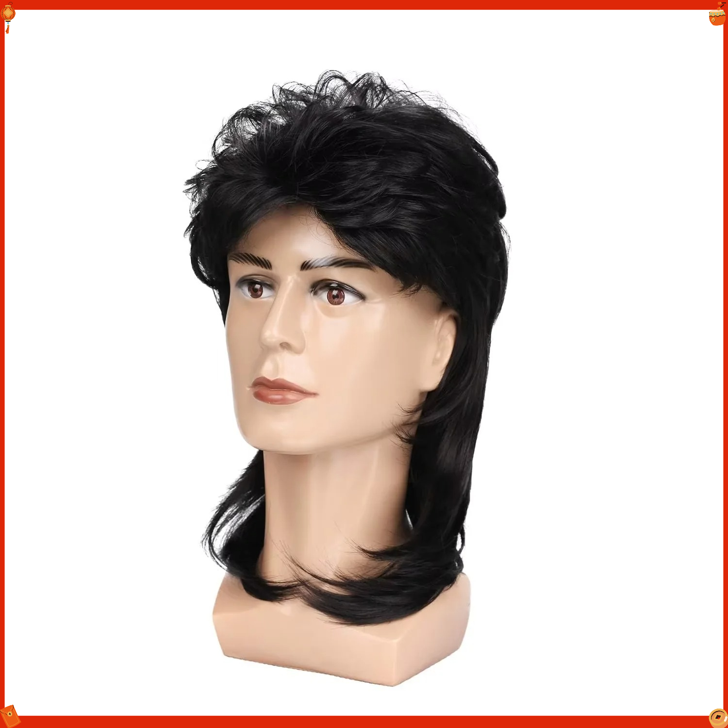 合成マルレットウィッグ男性用レトロ 70 年代 80 年代仮 - Men'S Accessories In The 80S のレビューと価格