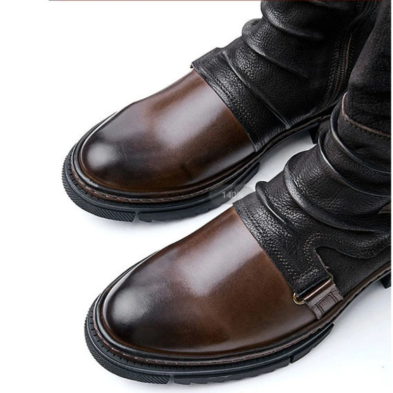メンズ中世レトロ人工PUレザーシューズ中世アンクルブーツビク - Men Accessories Style のレビューと価格