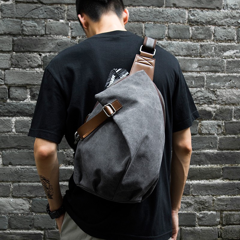 MTE ELAN 大容量レトロキャンバススリングバッグ男性革 - Men'S Accessories Backpack のレビューと価格
