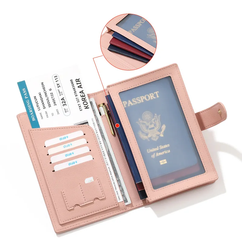 PUレザー RFIDブロッキング パスポートホルダー 多機能 - Travel Organizer Men のレビューと価格