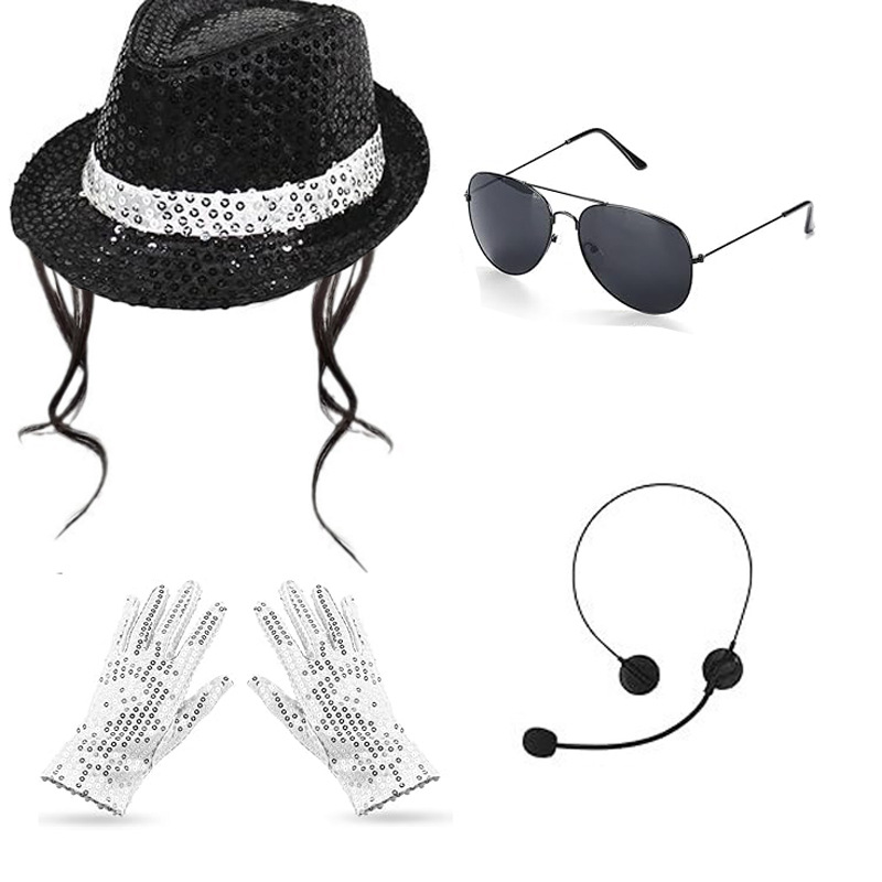 マイケル・ジャクソン コスプレアクセサリーセット 80年代  - Men'S Accessories In The 80S のレビューと価格