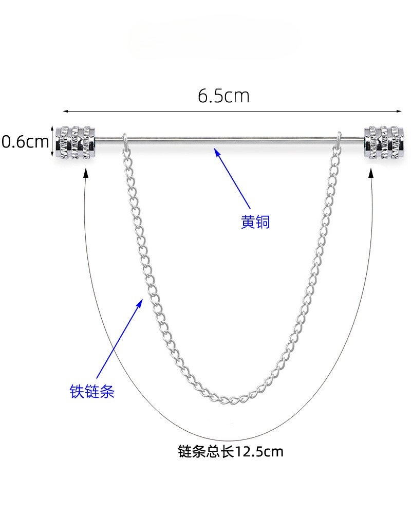 新しいメンズブローチシャツスタンドアップカラーピン固定クラス - Men Accessories To Gift のレビューと価格