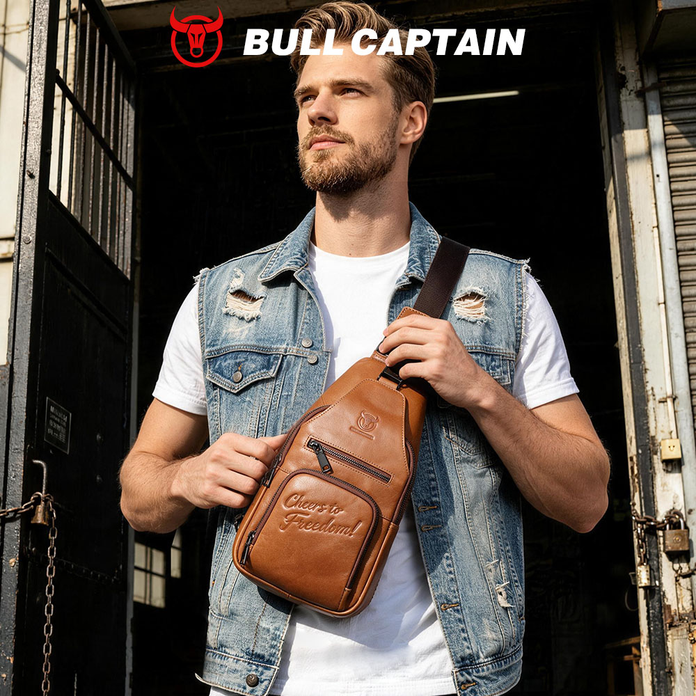 BULLCAPTAIN 本革チェストバッグ カジュアルトライ - Men'S Accessories Backpack のレビューと価格