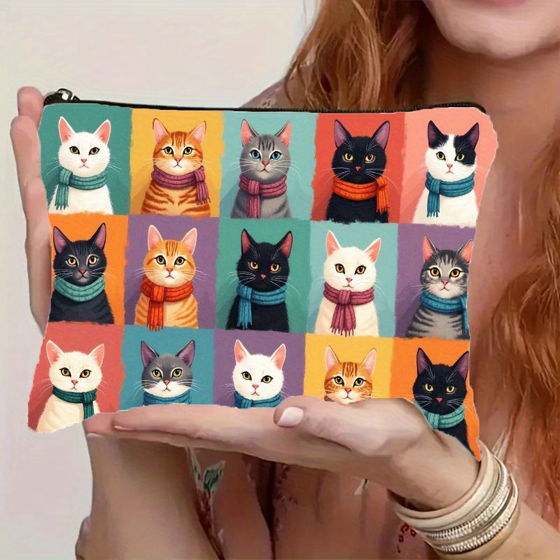 かわいい猫プリントの化粧バッグ、ジッパー開閉式折りたたみ式化 - Travel Organizer Men のレビューと価格