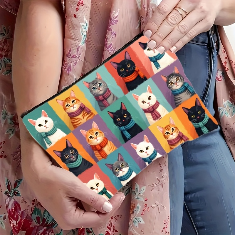 かわいい猫プリントの化粧バッグ、ジッパー開閉式折りたたみ式化 - Travel Organizer Men のレビューと価格